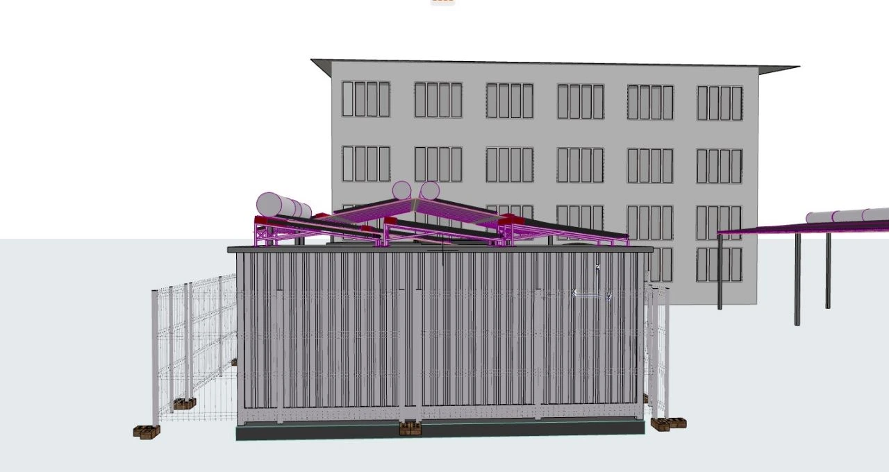 Side view of a proposed hub unit